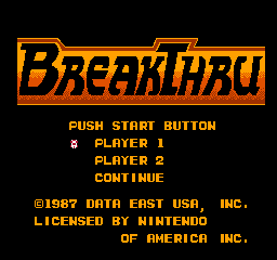 BreakThru (USA) Title Screen
